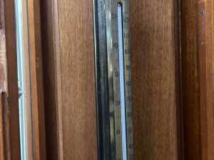 Antique Baird & Tatlock No.994 precision stick barometer in timber and glass case - 4