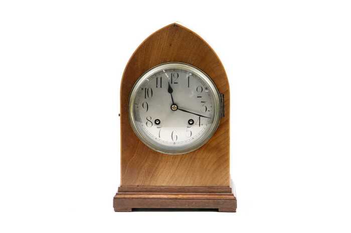 Antique German mahogany mantel clock