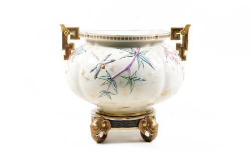 Royal Worcester Satsuma-style jardiniere shape 315, c.1860s