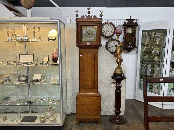 George III oak longcase clock by William Mayhen of Woodbridge