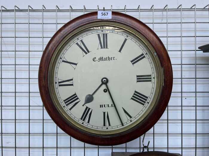Antique C. Mather of Hull wall clock