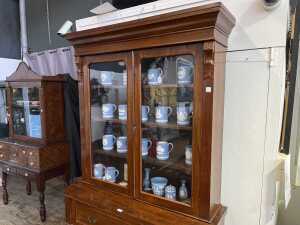 Victorian mahogany secretaire bookcase - 3