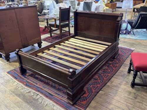 19th century flame mahogany double bed
