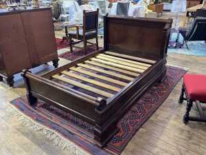 19th century flame mahogany double bed