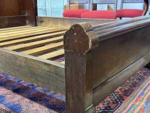19th century flame mahogany double bed - 4