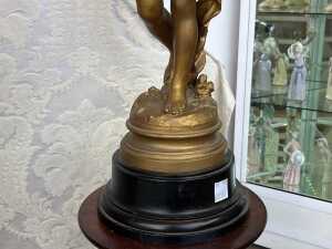 After Auguste Moreau, antique figural cherub table lamp - 3