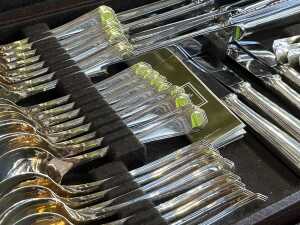 Christofle silver plated cutlery setting for twelve in felt-lined canteen - 3