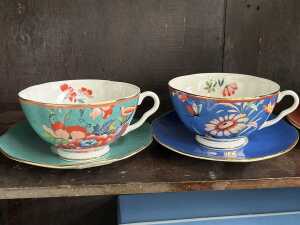 Wedgwood 'Peonia Blush' set of four tea duos - 2