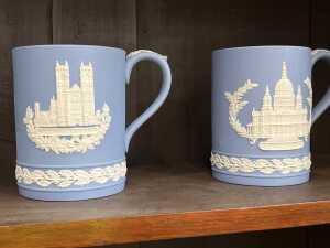 Nine Wedgwood Jasperware 1970s Christmas mugs - 3