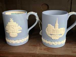 Seven Wedgwood Jasperware 1980s Christmas mugs - 2