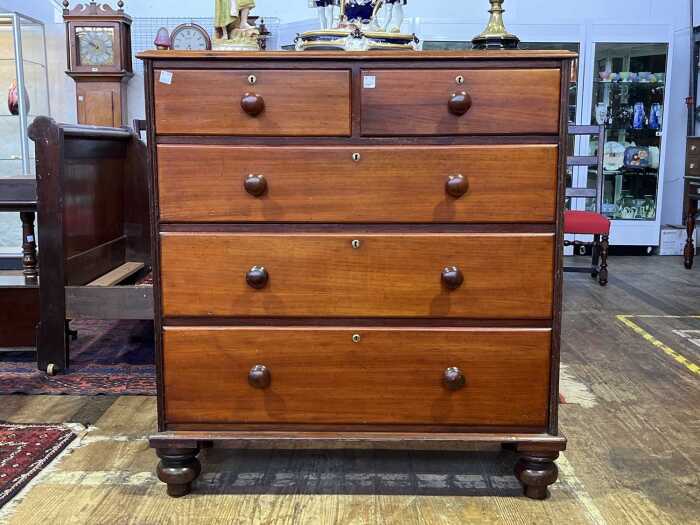 19th century cedar chest of five drawers
