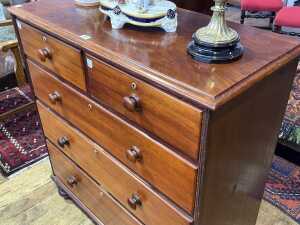 19th century cedar chest of five drawers - 2