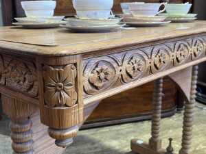 Antique pine table - 5