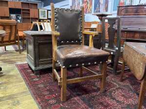 Antique Arts and Crafts oak armchair