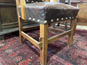 Antique Arts and Crafts oak armchair - 3