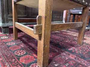 Antique Arts and Crafts oak armchair - 7