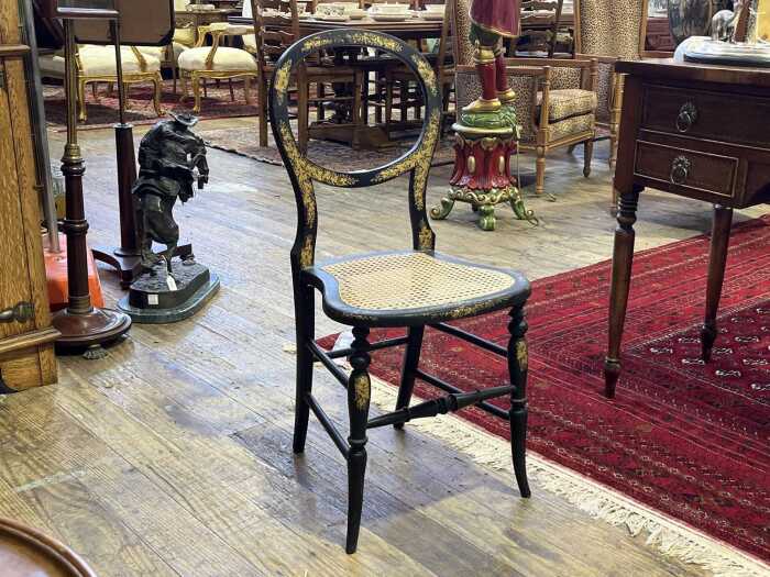 Antique balloon back occasional chair