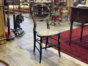 Antique balloon back occasional chair
