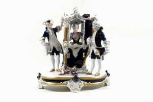 Royal Dux Rococo porcelain travelling booth