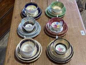 Six Paragon gilded porcelain trios - 2