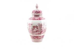 Spode 'Pink Tower' porcelain urn