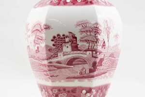 Spode 'Pink Tower' porcelain urn - 2