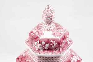 Spode 'Pink Tower' porcelain urn - 3