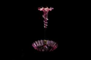 Victorian cranberry glass single trumpet epergne