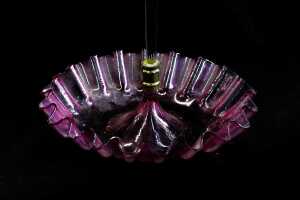 Victorian cranberry glass single trumpet epergne - 3