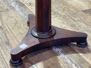 William IV rosewood and brass fireside pole and screen - 3