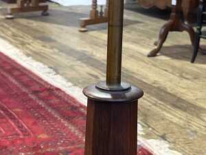 William IV rosewood and brass fireside pole and screen - 4