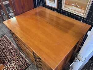 Antique timber map chest - 2