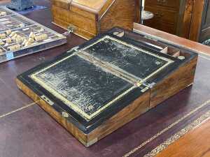 Victorian walnut writing slope