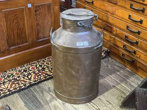 Vintage copper milk churn