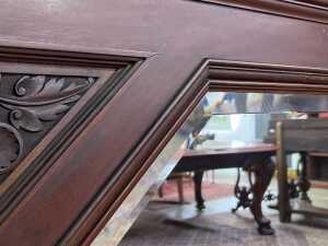 Victorian Aesthetic Movement mahogany overmantel mirror - 3