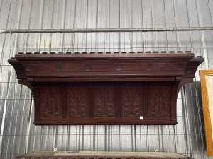 Victorian Aesthetic Movement mahogany door pediment