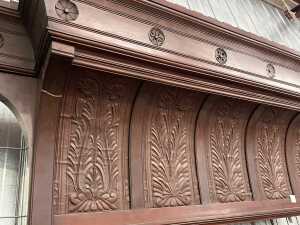 Victorian Aesthetic Movement mahogany door pediment - 2