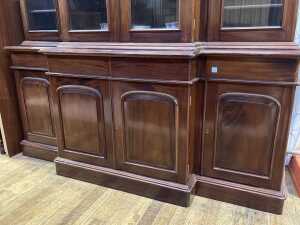 Victorian style mahogany breakfront bookcase - 2