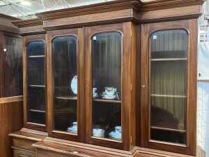 Victorian style mahogany breakfront bookcase - 3