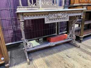 Victorian cast iron hall stand - 3