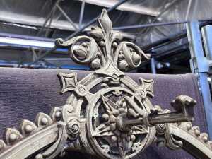 Victorian cast iron hall stand - 7
