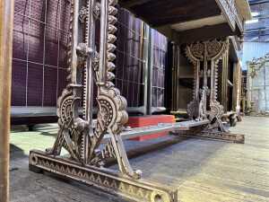 Victorian cast iron hall stand - 8