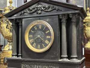Antique French slate mantel clock, retailed by Drummond & Co. Melbourne - 3