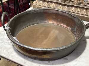 Antique copper two-handled deep saucepan - 2