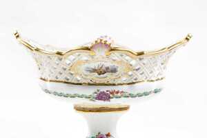 Antique Meissen porcelain pierced footed comport - 2