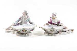 Pair of Meissen porcelain sweetmeats dishes