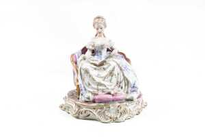 Luigi Fabris, porcelain figure of a seated lady reading