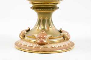 Antique Royal Worcester Hadley Ware porcelain twin handled vase, 1911 - 4