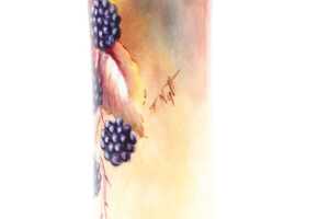 Porcelain vase hand painted by Terence Nutt of Worcester - 3