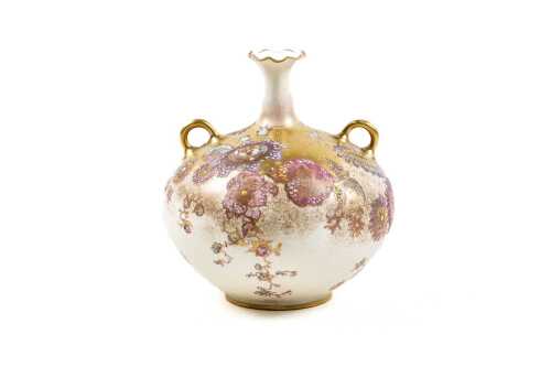 Antique Royal Crown Derby hand-painted gilt porcelain vase